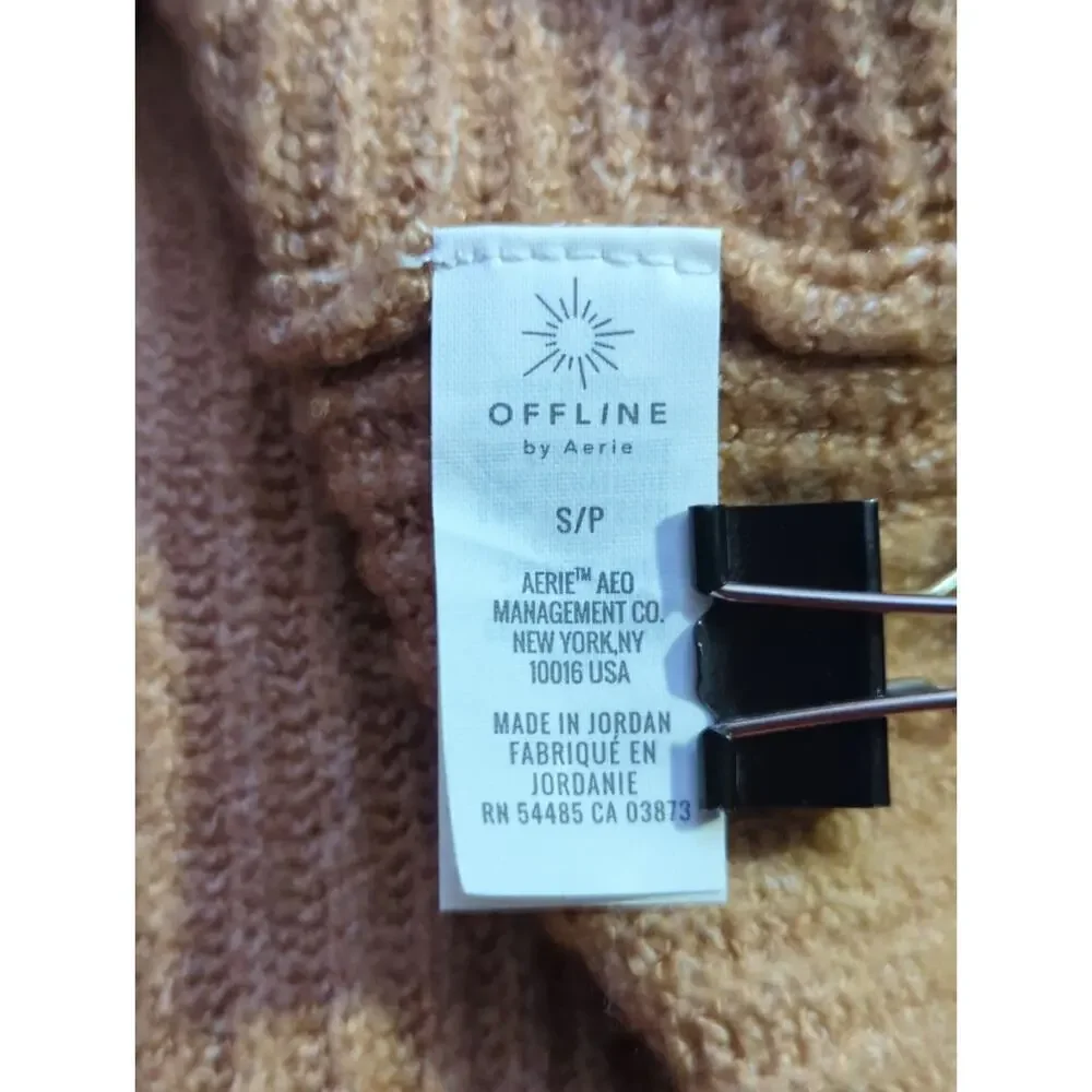 Offline by Aerie Sweater Woman's Size‎ Small Tan Twist Front Neutral Soft